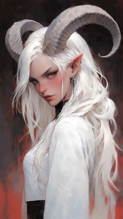 Woman With Horns, Elf Woman, Tiefling Female, Fantasy Elf, Rpg Horror, Taurus Women, Rpg Dice, Female Character Inspiration, Arte Cyberpunk