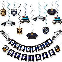 Police Party Decorations, Police Themed Birthday Party, Police Retirement Party, Police Party, Police Birthday, Graduation Party Supplies, Birthday Party Decor, Decor Hanging, Theme Party Decorations