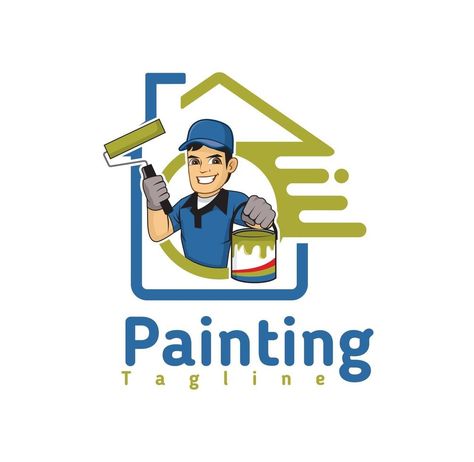 Painting Company Logo, Painter Logo, Handyman Logo, Paint Board, Painting Business, T Shirt Illustration, Logo Design Illustration, Painting Logo, Personal Logo Design