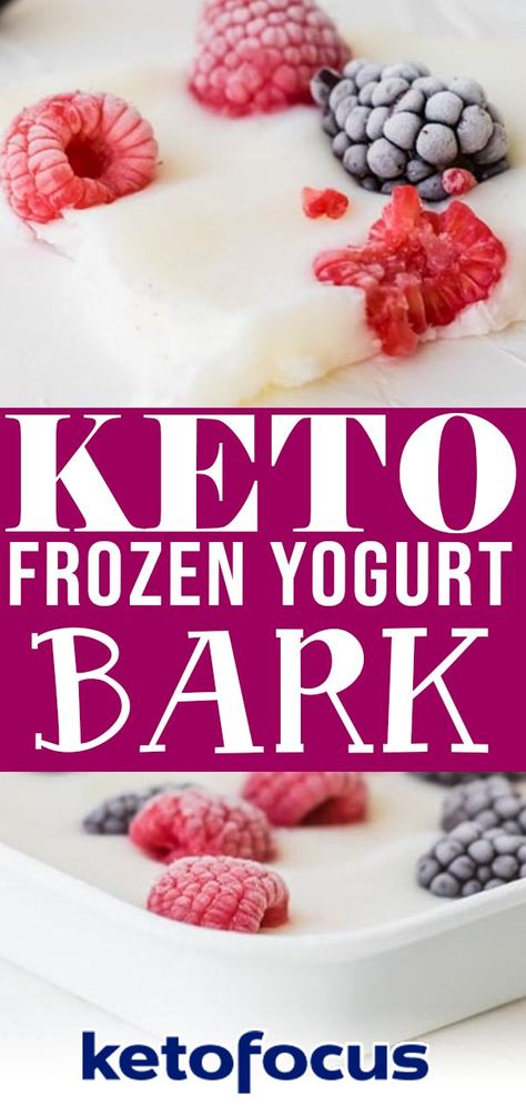 Frozen yogurt bark makes a delicious keto snack to beat the heat in the hot weather. You can customize your bark by adding berries and coconut to low sugar or greek yogurt, it makes a refreshing make ahead treat or healthy snack to keep a batch always ready in the freezer. Not only tasty and healthy, but the frozen yogurt bark recipe is also quick to prepare. The creative snack lets you use a range of ingredients to create exotic flavors. | @ketofocus #ketosummerfrozentreats #ketotreats Frozen Yogurt Bark Sugar Free, Keto Frozen Yogurt Bites, Sugar Free Yogurt Bark, Low Carb Yogurt Bark, Low Card Ideas, Keto Bark Recipes, Keto Frozen Yogurt Bark, Keto Greek Yogurt Dessert, Keto Yogurt Bark