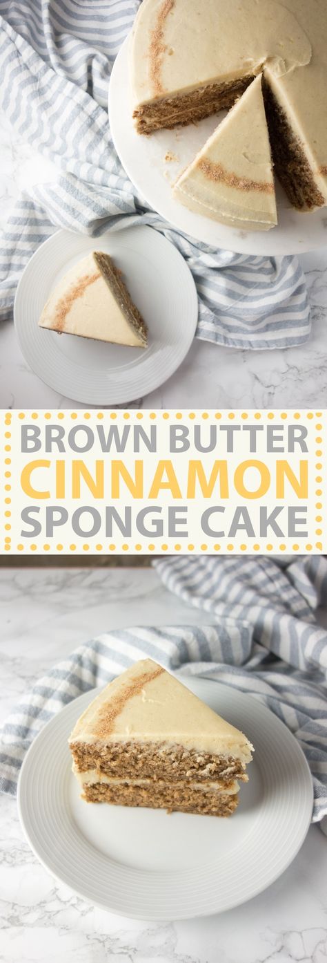 Cinnamon Cakes, Cake Brown, Cake Sponge, Brown Butter Frosting, Uk Food, Cinnamon Cake, Salty Cake, Butter Frosting, Cake Flavors