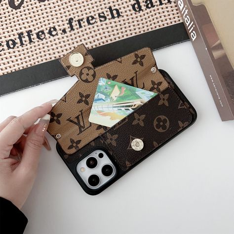 ProCaseMall Luxury Phone Case, Black Iphone Cases, Card Holder Case, Iphone Leather Case, Louis Vuitton Accessories, Lv Monogram, Iphone Screen, Monogram Design, Gift Accessories