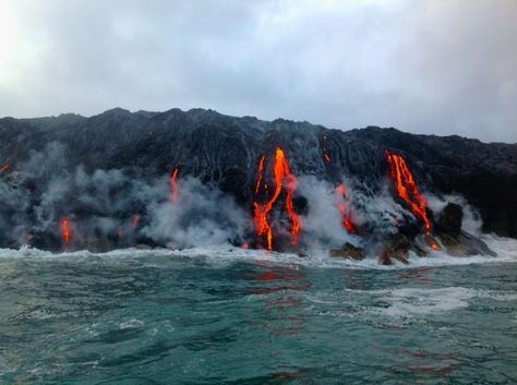 Lava Waterfall Lava Waterfall, Rock Aesthetic, Ozone Layer, Hawaii Volcano, The Weather Channel, Lava Rock, Big Island, Natural Disasters, Planet Earth