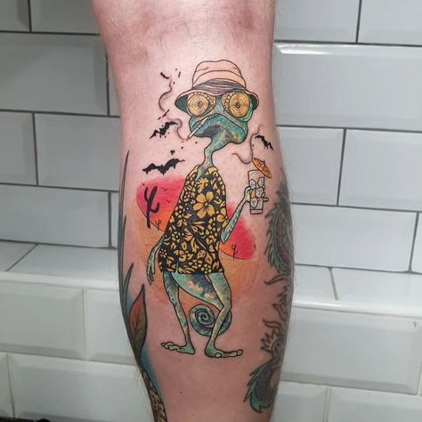 Rango Tattoo Designs, Ren And Stimpy Tattoo Design, Rango Tattoo Movie, Rango Movie Tattoo, Home Sick Tattoo, Sick Tattoos For Women, Unless Tattoo, White Heart Tattoo, Chaotic Tattoo