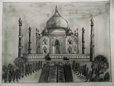 Taj mahal, Agra, India 7 Wonders Of The World, 7 Wonders, Pencil Art, Wonders Of The World, Taj Mahal, Pencil, Wonder, The World, Drawings