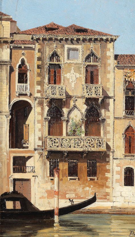 Women Painters, Venice House, Italy Architecture, Building Painting, High Museum, Italy Venice, Italian Architecture, Verona Italy, Historical Painting