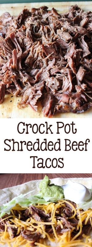 Crockpot Shredded Beef Tacos | Everydaymadefresh.com Crock Pot Shredded Beef, Shredded Beef Burritos, Shredded Beef Tacos Recipes, Crockpot Shredded Beef, Slow Cooker Shredded Beef, Shredded Beef Tacos, Beef Tacos Recipes, Pulled Beef, Beef Tacos