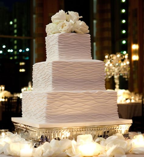 Square Wedding Cakes - Cake Ideas - Inside Weddings Wedding Cake Simple Elegant, Wedding Cakes Elegant, Square Wedding Cakes, Buttercream Wedding Cake, All White Wedding, White Wedding Cakes, Simple Wedding Cake, Modern Wedding Cake, Cool Wedding Cakes