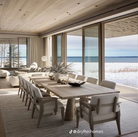 Manly Beach, Beach House Living Room, Beach Penthouse, Dining Room Windows, Dream Beach Houses, Large Dining Room, Dream Beach, Big Windows, Breakfast Table