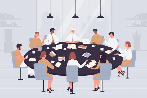 400+ Cartoon Of Board Meeting Illustrations, Royalty-Free Vector Graphics & Clip Art - iStock Negotiation Table, Small Business Consulting, Unique Selling Proposition, People Sitting, Marketing Consultant, Growth Strategy, Marketing Automation, Free Vector Graphics, Consulting Business