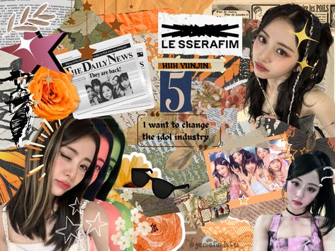 Scrapbook wallpaper for Huh Yunjin from Le Sserafim! Made to fit an iPad 12 pro max(could work for others). Showing our Jennifer some appreciation! #lesserafim #huhyunjin #wallpaper #scrapbook Made in Canva Yunjin Lesserafim Wallpaper Laptop, Yunjin Wallpaper Laptop, Huh Yunjin Wallpaper Laptop, Le Sserafim Ipad Wallpaper, Yunjin Desktop Wallpaper, Ipad 12 Pro, Wallpaper Scrapbook, Scrapbook Wallpaper, Elements Canva