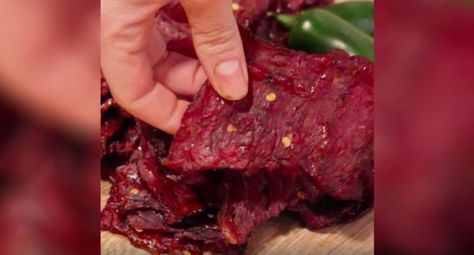 Dr. Pepper Jalapeño Jerky Marinade? You’re Going to Love This Dr Pepper Beef Jerky Recipe, Jalapeno Beef Jerky Recipe, Peppered Beef Jerky Recipe, Jerky Marinade, Easy Apple Dumplings, Homemade Beef Jerky, Deer Recipes, Beef Jerky Recipes, Jerky Recipes