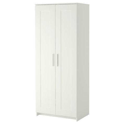 BRIMNES Wardrobe with 2 doors, white, 30 3/4x74 3/4". Of course your home should be a safe place for the entire family. That’s why a safety fitting is included so that you can attach the wardrobe to the wall. Ikea Brimnes Wardrobe, Brimnes Wardrobe, Corner Wardrobe, Open Wardrobe, Pax Wardrobe, Sliding Wardrobe Doors, Armoires & Wardrobes, Bedroom Armoire, Clothes Rail