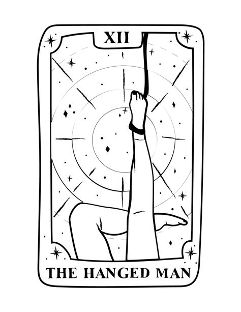 Blank Tarot Card, Tarot Card Coloring Pages, Tarot Coloring Pages, Blank Card Template, Hanged Man Tarot, Major Arcana Tarot, Free Tarot Cards, Tarot Card Tattoo, Hanged Man