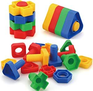 AIBELY Jumbo Nuts and Bolts Toys 52Psc for Toddlers Preschoolers Kids, STEM Educational Montessori Building Construction Screw Matching Activities for 3,4,5 Year Old Boy and Girl. : Amazon.ca: Toys & Games Kids Workbench, Engineering Toys, Therapy Toys, Learning Toys For Toddlers, Matching Activity, Montessori Materials, Fine Motor Activities, Stem Toys, Nuts And Bolts