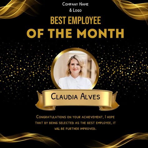 Employee Of The Year Poster, Best Employee Award, Work Event Ideas, Congratulations On Your Achievement, Instagram Small Business, Contest Poster, Award Poster, Best Employee, Employee Awards