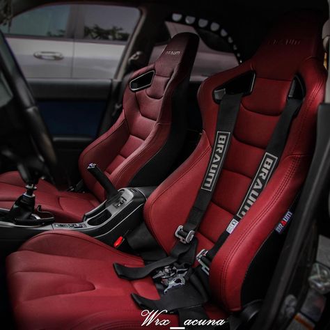 BRAUM Racing® on Instagram: “Welcome to #teamBRAUM 🙌 Featuring our Elite series seats in maroon  Original post from @rickyy_sti "Loving my cockpit now 🔥🔥🔥 big thanks to…” Nissan V16, Car Obsession, Bmw Touring, Custom Car Seats, Jeep Interiors, Custom Car Interior, Nissan Sunny, Best Jdm Cars, Car Supplies