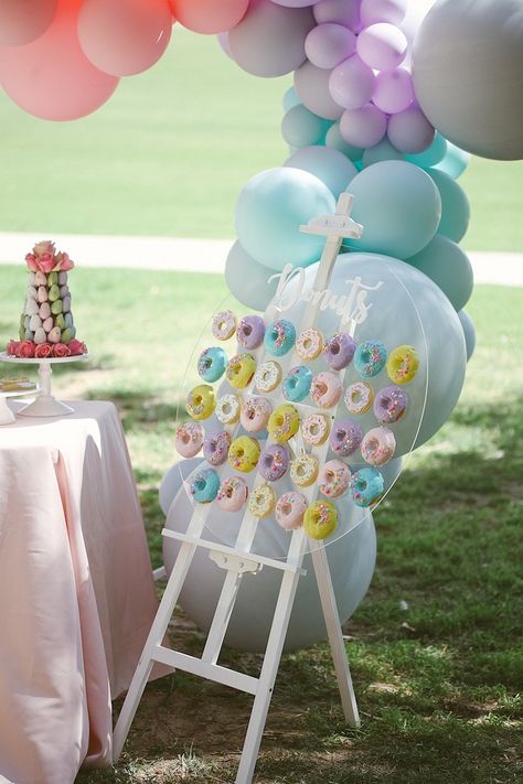 Pastel Donut Board from a Pastel Sweet 2nd Birthday Party on Kara's Party Ideas | KarasPartyIdeas.com (18)