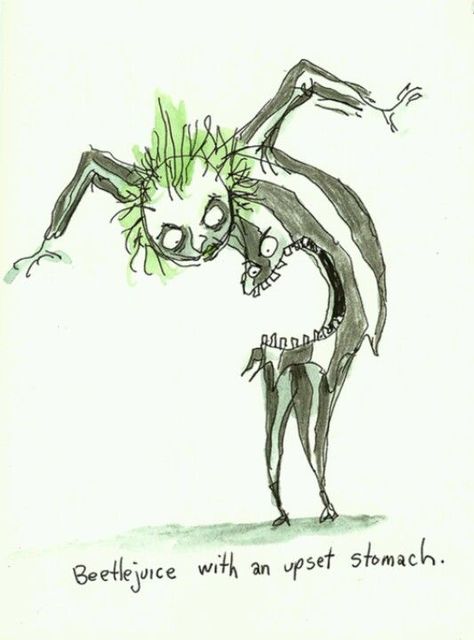 BEETLEJUICE (1988) art by Tim Burton Tim Burton Sketches, Tim Burton Drawings Style, Tim Burton Artwork, Tim Burton Drawings, Tim Burton Art Style, Tim Burton Beetlejuice, Tim Burton Characters, Tim Burton Style, Tim Burton Art