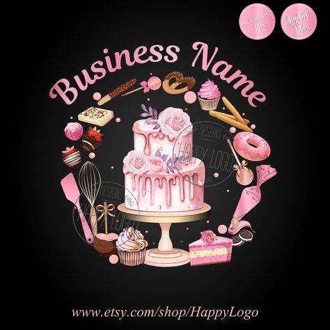 Cakery Logo, Patisserie Logo Design, Cake Logo Design Graphics, Logo Gateau Design, Logo Design For Cake Business, Cake Logo Design Graphics Style, Cake Shop Logo Creative, Cakes And Pastries Logo, Happy Logo