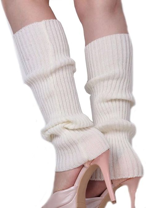 Ewanda store womens Retro aesthetic white leg warmers cute Flashdance Costume, 80s Leg Warmers, Winter Leg Warmers, White Leg Warmers, Knit Leg Warmers, Leg Warmer, Warm Boots, Women Legs, Boot Socks