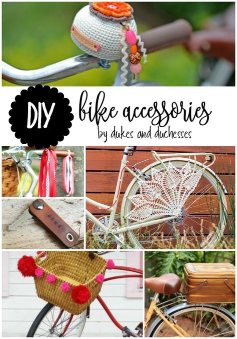 DIY bike accessories Bike Accessories Diy, Cruiser Bike Accessories, Dutch Bicycle, Bike Diy, Bicycle Diy, Trending Crafts, Biking Diy, Makramee Diy, Bike Basket