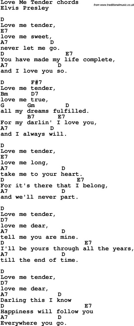 Love me tender-Elvis Presley Love Me Tender Elvis Presley, Love Me Tender Tattoo, Elvis Lyrics, Pop Song Lyrics, Guitar Lessons Fingerpicking, Easy Ukulele Songs, Guitar Play, Piano Chords Chart, Uke Songs