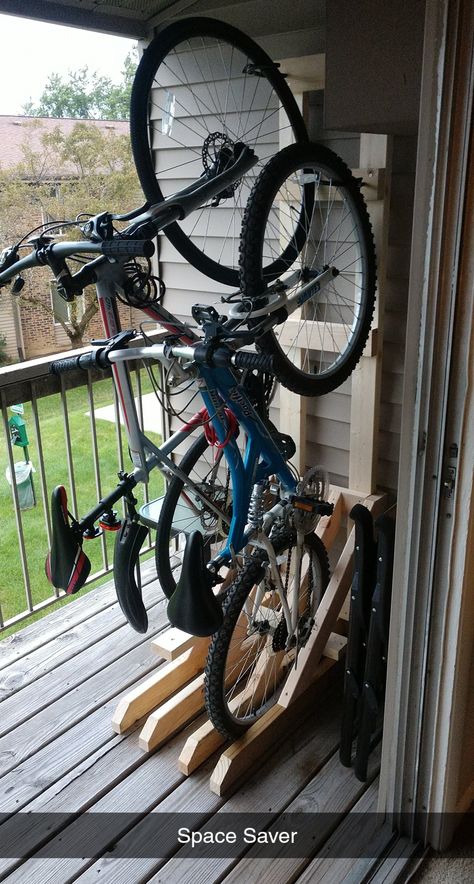 Vertical Bike Rack From 2x4s : 7 Steps (with Pictures) - Instructables Ski And Bike Storage, Bike Storage Design, Garden Bike Storage, Bike Stands, Diy Bike Rack, Vertical Bike Rack, Vertical Bike Storage, Bike Shelf, Bike Storage Garage