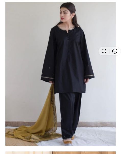 Black Dress Design Pakistani, Trouser Embroidery, Pakistani Frocks, Shalwar Kameez Designs, Latest Kurti, Girls Black Dress, Pakistani Fashion Casual, Kurti Designs Latest, Dress Neck