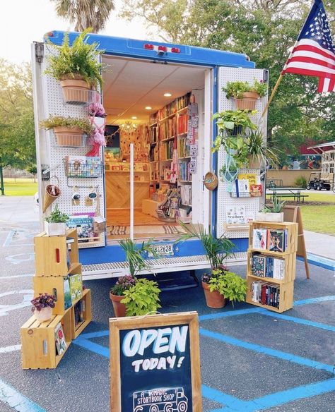 Book Truck, Writer Instagram, Mobile Library, Bookstore Cafe, Plant Book, Mobile Business, Book Cafe, Little Library, Book Trailer