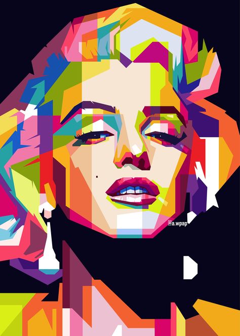 Pop Art Celebrities, Celebrity Pop Art, Pop Art Marilyn, Pop Art Face, Pop Art Collage, Wpap Art, Pop Art Images, Dancing Drawings, Portraiture Painting