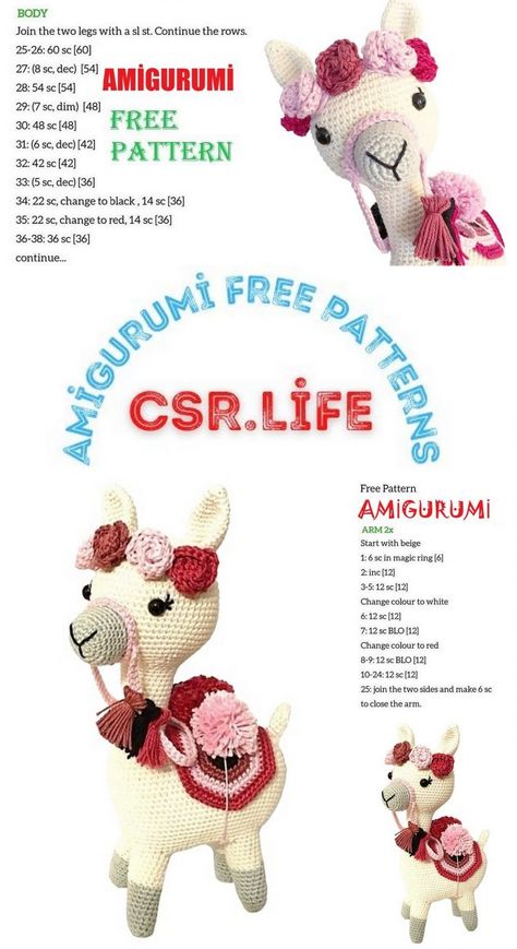 Llama Lou Amigurumi Free Crochet Pattern – Csr.life Crochet Pattern Free Amigurumi, Pattern Free Amigurumi, Free Amigurumi Crochet Patterns, Crochet Toys Free, Crochet Amigurumi Free Patterns, Crochet Animal Patterns, Amigurumi Free, Crochet Toys Patterns, Pattern Free