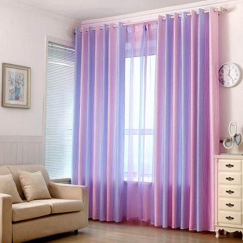 This curtains offer a luxurious textured look and feel. it's stylish and functional, fit in perfect with any decor for living room, bedroom, kitchen or office. Girls Room Curtains, Girls Bedroom Curtains, Curtain Length, White Sheer Curtains, Tulle Curtains, Striped Curtains, Pink Curtains, Curtains Width, Kids Curtains