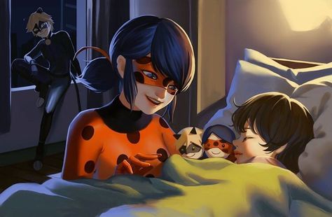 Agreste Family, Comics Ladybug, Ladybug Und Cat Noir, Miraculous Ladybug Kiss, Marinette Et Adrien, Desen Realist, Ladybug Art, Ladybug And Cat Noir, Miraculous Wallpaper