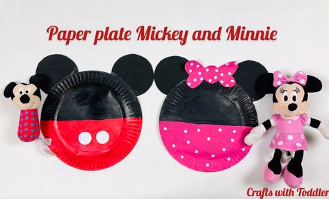 Mickey Mouse Paper Plate Craft, Minnie Mouse Crafts Diy, Mickey Mouse Toddler Crafts, Minnie Mouse Crafts For Toddlers, Mickey And Minnie Crafts, Mickey Mouse Crafts For Preschoolers, Disney Crafts For Kids Preschool, Mickey Mouse Crafts For Kids, Mickey Mouse Crafts For Toddlers