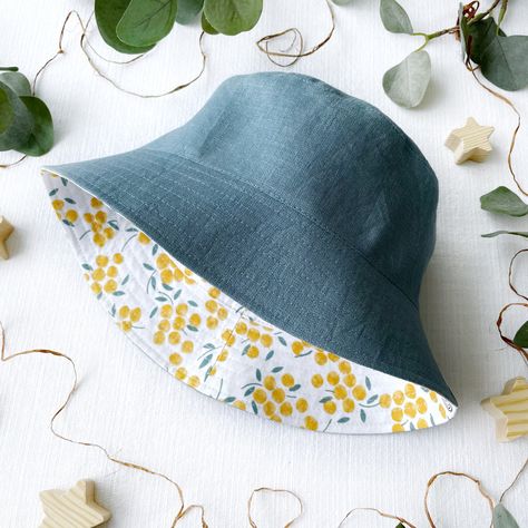 Linen sun hat | Tangerine bucket hat | Floral sun hat | Reversible sun hat | Cottagecore clothing Hat Cottagecore, Baby Beach, Baby Sun Hat, Cottagecore Style, Jumpsuit Summer, Beach Baby, Organic Linens, Beach Hat, Bucket Hats