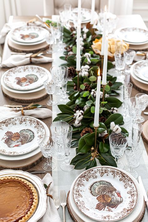 Thanksgiving Table Settings Rustic, Candle Table Setting, Thanksgiving Table Settings Simple, Southern Thanksgiving, Dripless Candles, Thanksgiving Plates, Thanksgiving Tablescape, Thanksgiving Traditions, Thanksgiving Table Settings