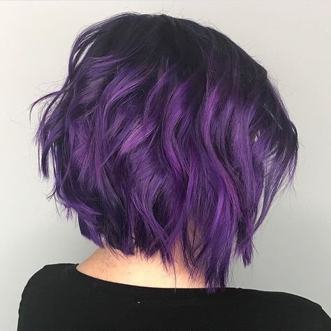 😍😍😍😍 Highlight Hair Dye, Bright Purple Hair, Short Purple Hair, Best Ombre Hair, Pulp Riot Hair Color, Purple Ombre Hair, Dark Purple Hair, Ombre Purple, Short Ombre Hair