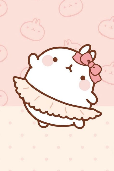 Molang doing ballet 😊🎀 Doodles Kawaii, Molang Wallpaper, Kawaii Background, Art Mignon, Bunny Wallpaper, Kawaii Bunny, Kawaii Chibi, Cute Kawaii Drawings, Kawaii Doodles