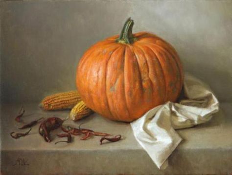 Michael Devore Paintings - Fine Art Blogger Fall Still Life Painting, Pumpkins Oil Painting, Pumpkin Oil Painting, Fall Oil Paintings, Paintings Of Pumpkins, Pumpkin Reference, Still Life Pumpkin, Still Life Fruit Painting, Fall Still Life