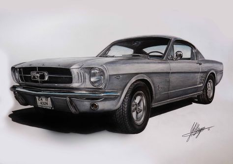 Ford Mustang car drawing, Muscle car. Old Mustang Drawing, Old Car Sketch, Mustang Car Drawing, Old Mustang, Mustang Drawing, Shading Practice, Mustang Car, 1967 Mustang, Ford Mustang Car