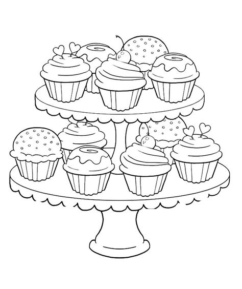 50 Printable Adult Coloring Pages That Will Make You Feel Like a Kid Again Wedding Coloring Pages, Cupcake Coloring Pages, A Coloring Page, Food Coloring Pages, Adult Colouring Pages, Printable Adult Coloring Pages, Cute Coloring Pages, Free Printable Coloring, Free Printable Coloring Pages