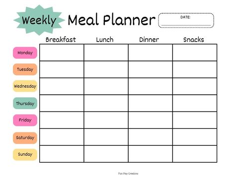 Transform your mealtime chaos into a well-oiled, stress-free machine with this free meal planning printable. Packed with practical tips and a user-friendly layout, this planner will revolutionize the way you plan, prepare, and enjoy each dinner at home. Printable Meal Planner Templates, Weekly Meal Planning Printable Free, Free Printable Meal Planner Templates, Printable Meal Planner Monthly, Meal Planning Printable Templates, Free Weekly Meal Plan, Time Budget, Meal Planning Printable Weekly, Free Meal Planner