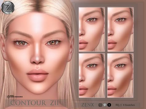 The Sims Resource - CONTOUR Z11 Sims 4 Cc Face, Mod Makeup, The Sims 4 Pack, Sims Makeup, Sims 4 Tattoos, Cc Mods, Sims 4 Skin, The Sims 4 Skin, Sims 4 Makeup