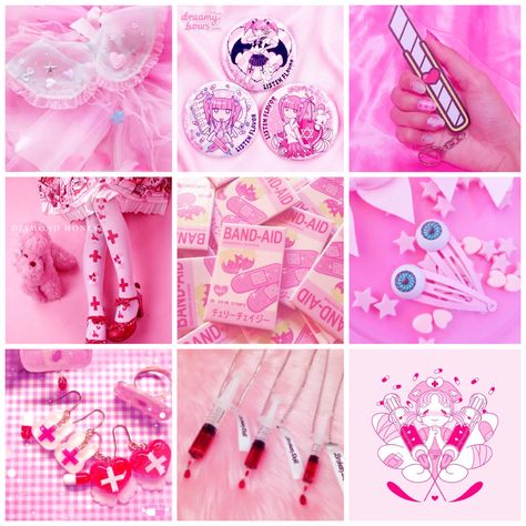 Yami Kawaii Moodboard, Pink Medical Aesthetic, Kawaii Moodboard, F2u Moodboards, Yumi Kawaii, Adopt Idea, Yami Kawaii, Art Tools Drawing, Visual Aesthetics