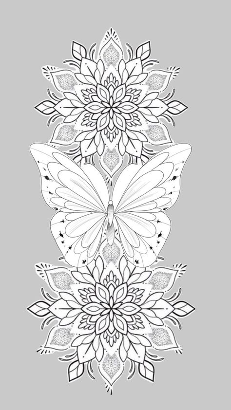 Tattoo design Butterfly Mandala Tattoo, Leg Band Tattoos, Tattoos To Cover Scars, Tattoo Lettering Design, Throat Tattoo, Butterfly Mandala, Leg Tattoos Women, Butterfly Tattoo Designs, Leg Bands