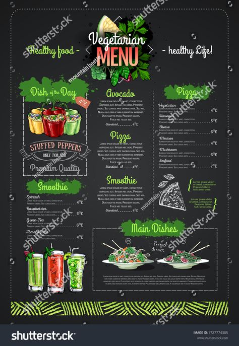 Chalk drawing Vegetarian menu design with vegan meals. Restaurant menu #Ad , #Affiliate, #Vegetarian#menu#Chalk#drawing Resturant Menu, Cafe Menu Design, Menu Card Design, Healthy Food Menu, Food Menu Template, Vegetarian Menu, Vegan Menu, Food Menu Design, Restaurant Menu Design