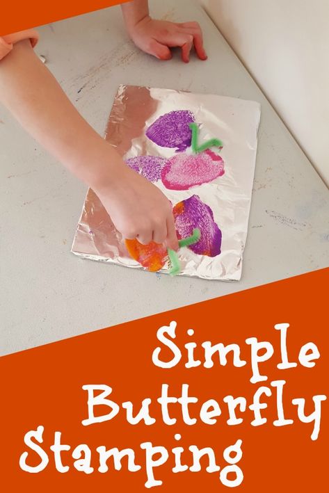 Simple butterfly stamping preschool craft Butterfly Life Cycle Worksheet, Butterfly Crafts For Kids, Life Cycle Worksheet, Mini Beasts, Butterflies Activities, Preschool Mom, School Age Activities, Art Activities For Toddlers, Preschool Craft