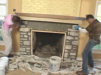 Diy Stone Fireplace, Faux Stone Fireplaces, Artificial Fireplace, Stone Veneer Fireplace, Installing A Fireplace, Outdoor Fireplace Plans, Fireplace Brick, Contemporary Fireplace Designs, Corner Gas Fireplace