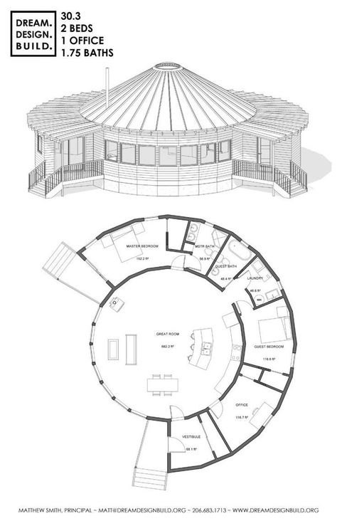 Round House Plans, Yurt Home, 2d Floor Plan, Silo House, Dome House, Farmhouse Front, Earth Homes, Architecture Design Concept, Architectural Drawing